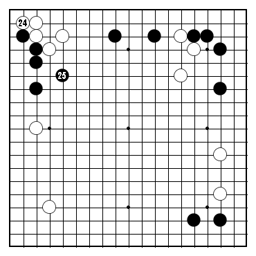 Black plays in 2x2 to make eyes and take White's eyes away